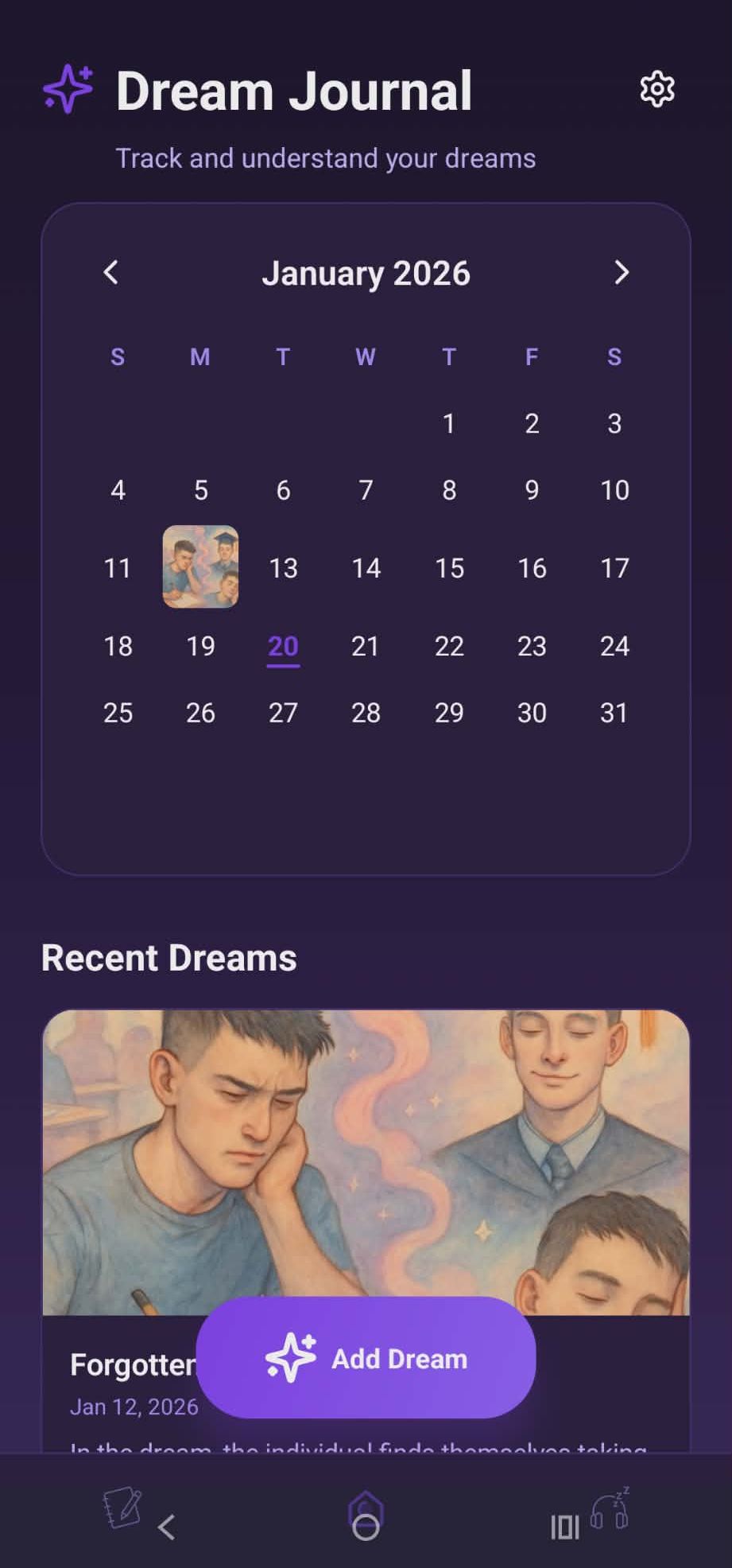 Dream Journal Calendar
